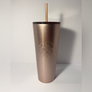 Starbucks Holiday 2018 Sparkling Rose Gold Stainless Steel Cold Cup Tumbler 24oz